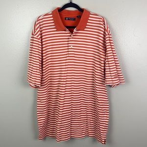 Oxford Golf | Orange White Striped Golf Polo XL